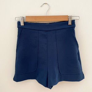 Get Ready for Summer! Aritzia Wilfred Navy High-Waisted Trouser Short Small